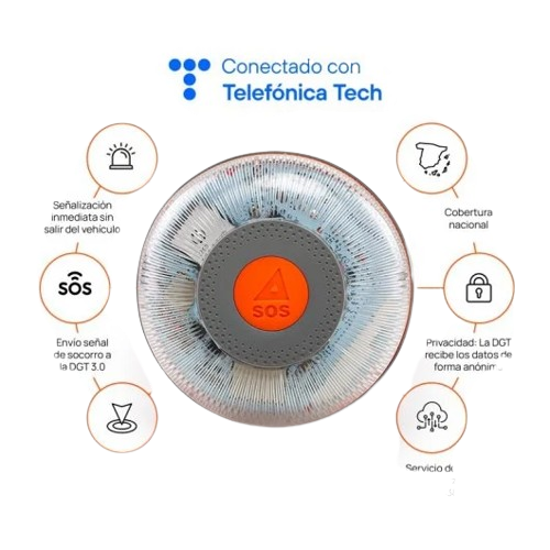 FlashLED SOS Baliza Señalización V16 Conectada IoT Homologada DGT 3.0