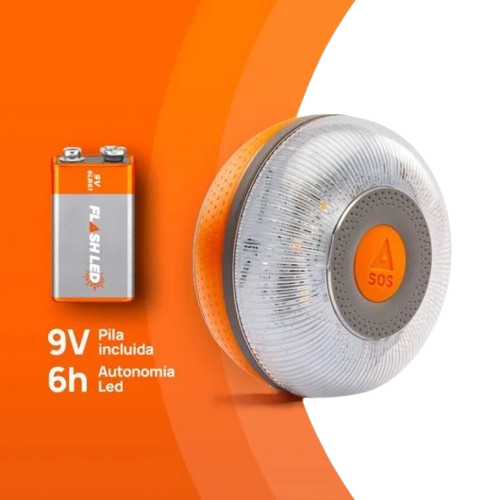 FlashLED SOS Baliza Señalización V16 Conectada IoT Homologada DGT 3.0