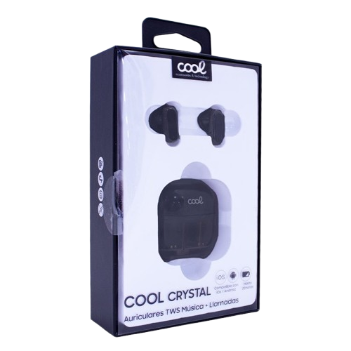 Auriculares Stereo Bluetooth Dual Pod Earbuds COOL Crystal Negro