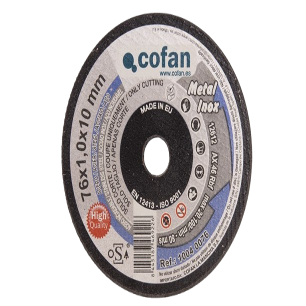 Discos de Corte Extrafinos Cofan para Acero Inoxidable y Metal - Alta Precisión para Amoladora, Corte Limpio