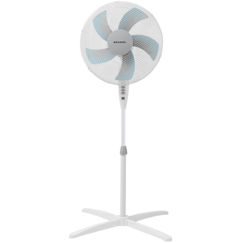 Ventilador de Pie FAN-165X Blanco 50W con Base en X - Ventilador Oscilante de Altura Ajustable para el Hogar