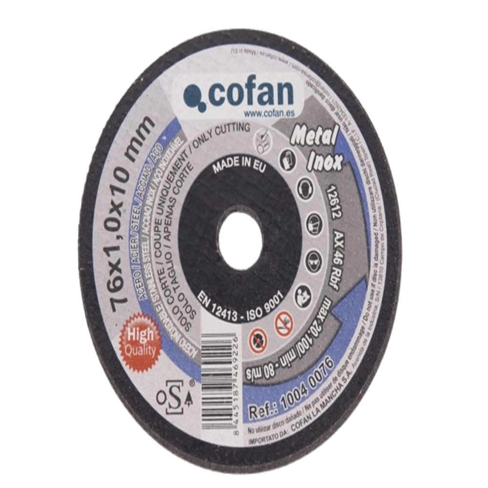 Discos de Corte Extrafinos Cofan para Acero Inoxidable y Metal - Alta Precisión para Amoladora, Corte Limpio