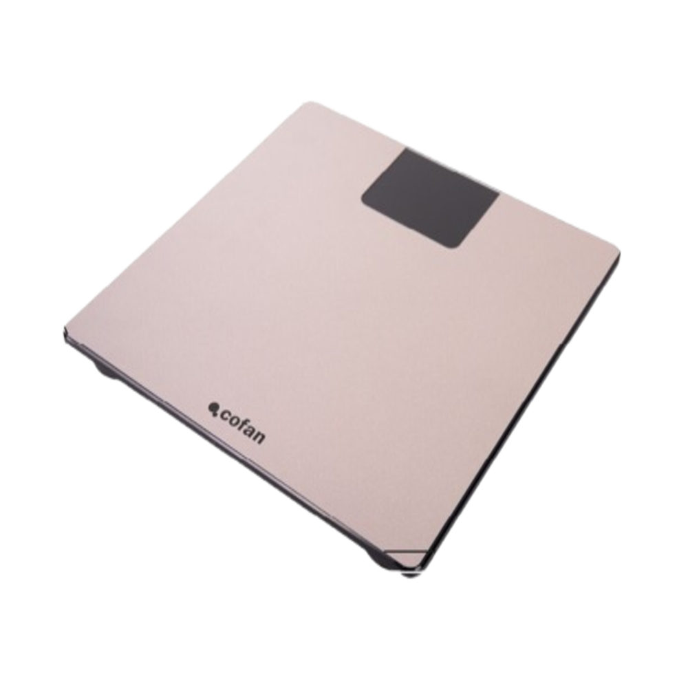 Báscula de Baño Digital Cofan - Plataforma de Vidrio Templado, Pantalla LED y Medición Precisa - Color Piedra